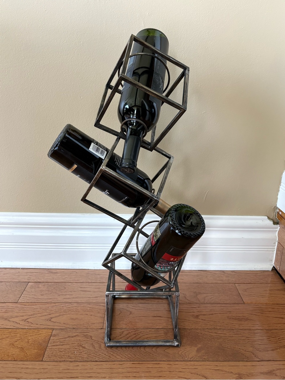 Industrial Metal Wine Bottle Rack